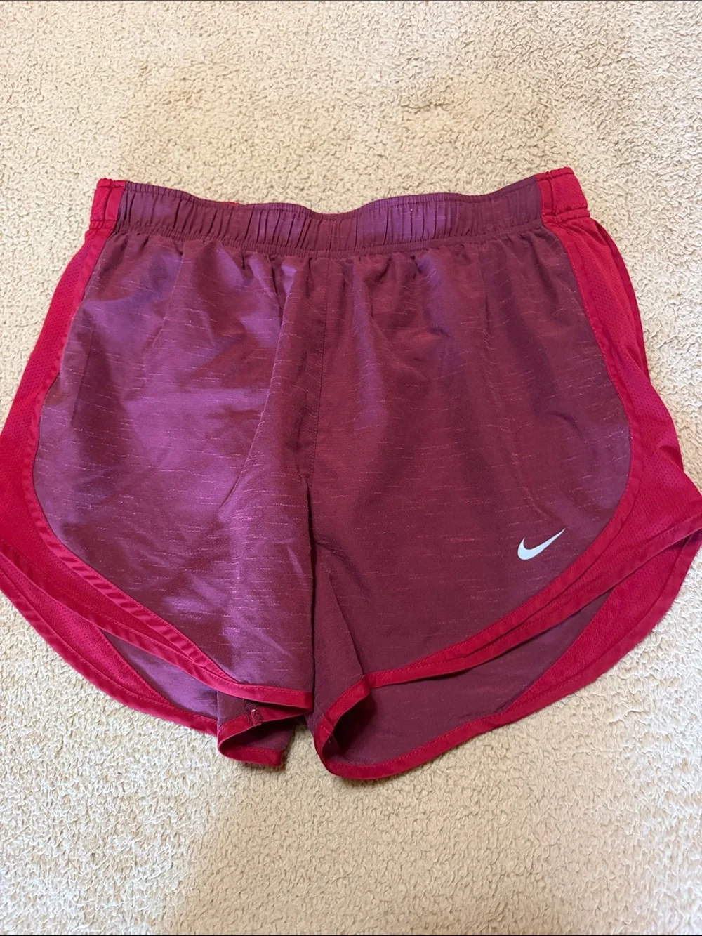 Nike Women’s Maroon and Red Athletic Running Shorts